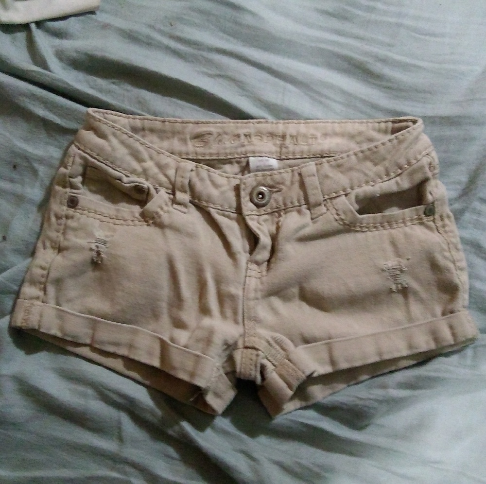 Blue Asphalt brand tan jeans shorts size 0